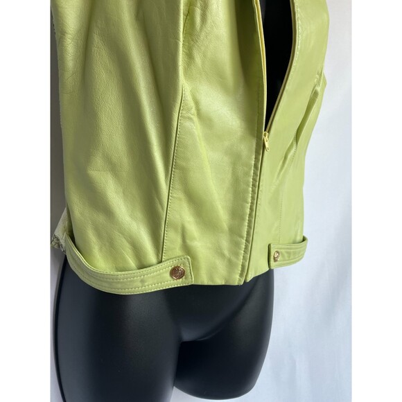 Alberto Makali RARE Kiwi Green Snakeskin Natural Leather Vest 12 Designer Moto - Picture 5 of 10